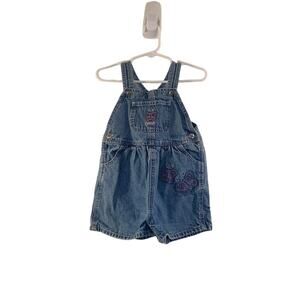 OSHKOSH Girl’s Denim Bib Overall Jean Shorts / Size: 18 Months